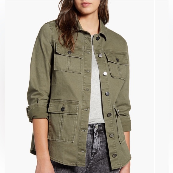 1822 Denim Utility Army Green Jacket - Picture 2 of 8